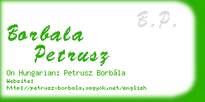 borbala petrusz business card