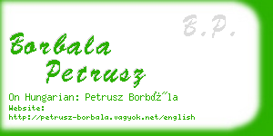 borbala petrusz business card